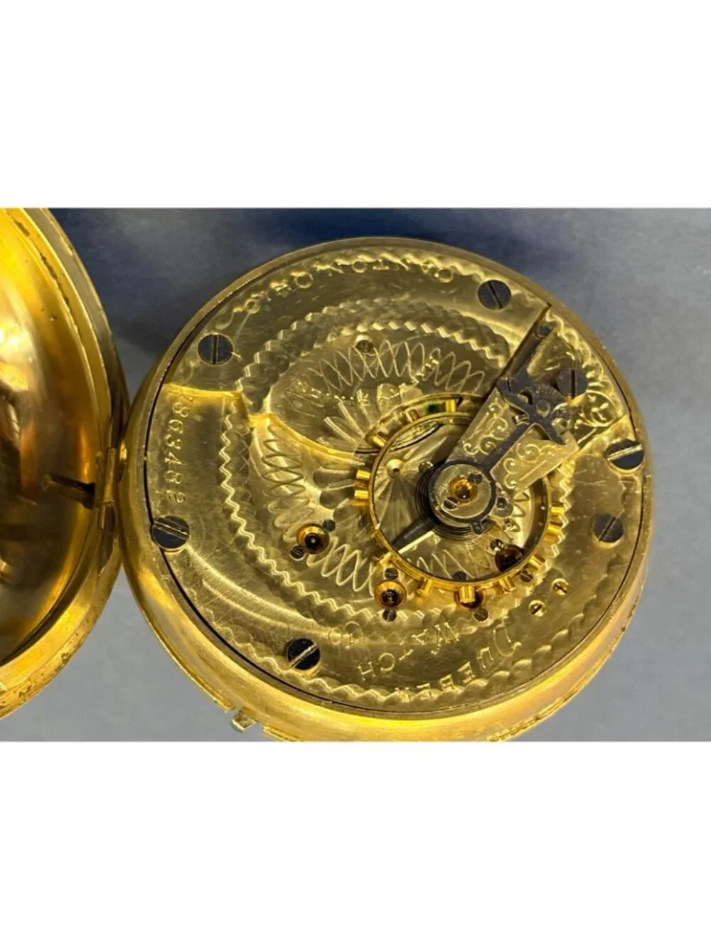 1903 Hampden 18s 15J Pocket Watch Model 4 Dueber Silverine Case for Parts Repair